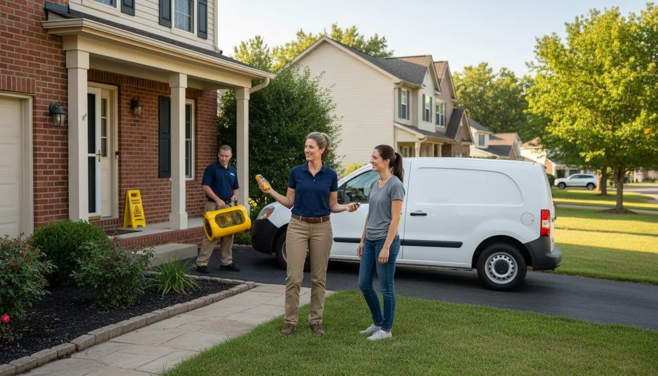 Residential water damage restoration in Union City, OK